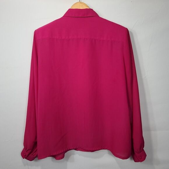 Christie & Jill Pink Pleated Long-Sleeve Blouse - Picture 2 of 9